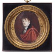 ENGLISH SCHOOL (19TH CENTURY) Half-length portrait of a noble young man portrait miniature 10 x