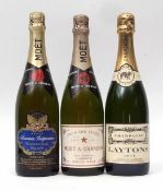 Moet & Chandon Premier cuvee Champagne NV (possibly 1978), Laytons Champagne Brut NV, Moet & Chandon