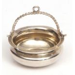 Late 19th century Russian parcel gilt silver tea strainer modelled in the form of a shallow basin