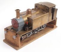 Model live steam engine "Rob Roy" 0-6-0T, 3 1/2 ins gauge of brass, iron and steel construction