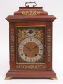 Early 20th century German bracket clock, Lenzkirch, 239436, the case with overhanging cornice and