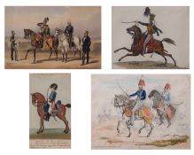 AFTER FAIRLIE engraved by E Walker "The 10th Hussars in India, Kirkee 1854" hand coloured