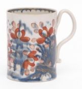Liverpool (probably Wm Reid) small mug, circa 1760, with strap handle decorated with flowering