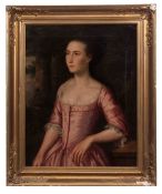 ENGLISH SCHOOL (19TH CENTURY) Half-length portrait of a lady wearing pink dress oil on canvas 67 x