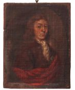 ENGLISH SCHOOL (18TH CENTURY) Half-length portrait of a gent oil on canvas laid to panel 16 x