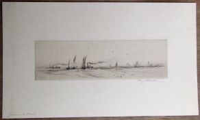 PERCY ROBERTSON, RE (1868-1934) "Yarmouth Roads"black and white etching, signed in pencil to lower