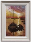 AR IVAN LAPPER, ARCA, RSMA (born 1939) "Setting Sun, Bembridge" oil on canvas, signed lower left