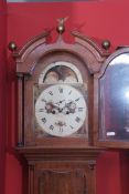 Early 19th century oak and mahogany cross-banded 8-day longcase clock, Pattison - Halifax, the