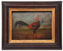 ENGLISH SCHOOL (18TH/19TH CENTURY) Primitive cockerel oil on panel 25 x 34cms