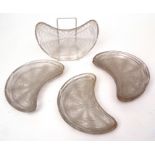 Group of eight demi-lune dishes by R Lalique, with the Pissenlit (dandelion) pattern