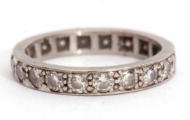 Precious metal and diamond full eternity ring featuring 20 small diamonds, size K