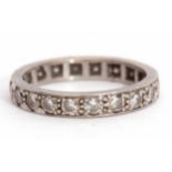 Precious metal and diamond full eternity ring featuring 20 small diamonds, size K