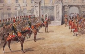 ORLANDO NORIE (1832-1901) "10th The Prince of Wales's Own Royal Hussars 1887" watercolour, signed
