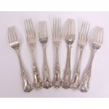 Mixed Lot: seven various dinner forks including single Provincial Kings pattern example with Union