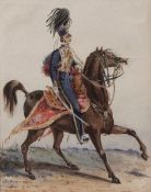 ENGLISH SCHOOL (19TH CENTURY) "10th The Prince of Wales's Own Royal Hussars, Officer 1820"