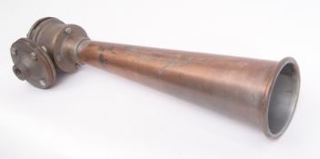 20th century Diaphone, the Gamewell Co USA, with long copper finished trumpet to a cast body, length