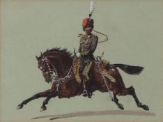 ATTRIBUTED TO RICHARD SIMKIN (1840-1926) "10th Hussars (Prince of Wales's Own) Officer, Review Order