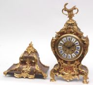 Mid-19th century French contra-boule mounted bracket clock, LeRoy-Paris, the waisted case surmounted