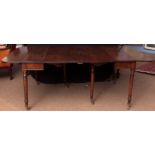 Late 18th/early 19th century mahogany D-end dining table, two central leaves over a concertina