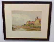 L G Linnell, signed watercolour, North Norfolk view, 23 x 33cm