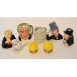 Collection of Toby Jugs, Royal Doulton and others including a small version of The Lawyer and a
