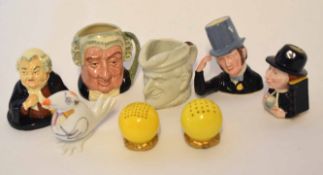 Collection of Toby Jugs, Royal Doulton and others including a small version of The Lawyer and a