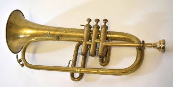 Second half of 20th century German brass three valve trumpet, Weltklang, 69600, Made in GDR, for