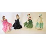 Group of four Royal Doulton ladies including Christmas Day 2000