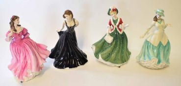 Group of four Royal Doulton ladies including Christmas Day 2000
