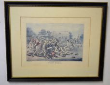 After Cruikshank, engraved by George Hunt, reproduction print "Football", 22 x 32cm