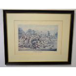 After Cruikshank, engraved by George Hunt, reproduction print "Football", 22 x 32cm