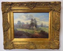 John G Mace, signed and dated 99 oil on board, Country landscape, 29 x 39cm