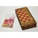 Mixed Lot: combination chess board/backgammon modelled in the form of a hinged rectangular book,