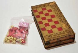 Mixed Lot: combination chess board/backgammon modelled in the form of a hinged rectangular book,