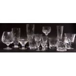 Extensive collection of glass wares including dessert bowls, wine glasses, shot glasses and