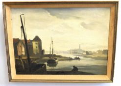 Philip Hugh Padwick, one signed pair of oils on board, "The Sussex Weal" and harbour scene, 37 x