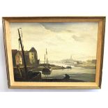 Philip Hugh Padwick, one signed pair of oils on board, "The Sussex Weal" and harbour scene, 37 x