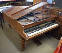 John Broadwood & Sons rosewood cased short grand piano, the case stamped with No 1208 and also W