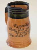 Royal Doulton stoneware jug with inscription to the front