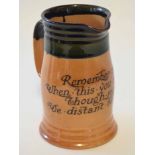 Royal Doulton stoneware jug with inscription to the front