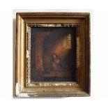 18th/19th century Continental school, oil on board, A Prisoner, 17 x 14cms