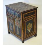 Painted cabinet of rectangular form, possibly of Scandinavian origin, decorated with geometric