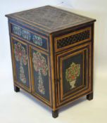 Painted cabinet of rectangular form, possibly of Scandinavian origin, decorated with geometric