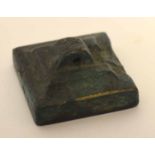Chinese bronze seal, the base with Chinese characters in relief