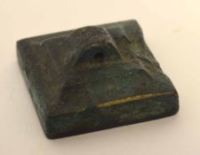 Chinese bronze seal, the base with Chinese characters in relief