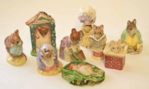Group of Beswick wares including Beatrix Potter's lady mouse and Timmy sleeping (9)