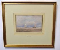 David Cox, signed and indistinctly dated lower left, watercolour, Shipping in a breeze, 17 x 25cm