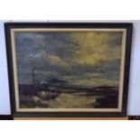 Alfred van Werven, signed and dated 1952, oil on canvas laid to board, Windswept landscape, 38 x