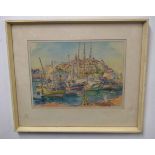 Alexander Graham Monroe, signed pen, ink and watercolour, "Tangier 68", 27 x 36cm