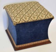 19th century ottoman, upholstered top, interior and sides on plain base with moulded edge